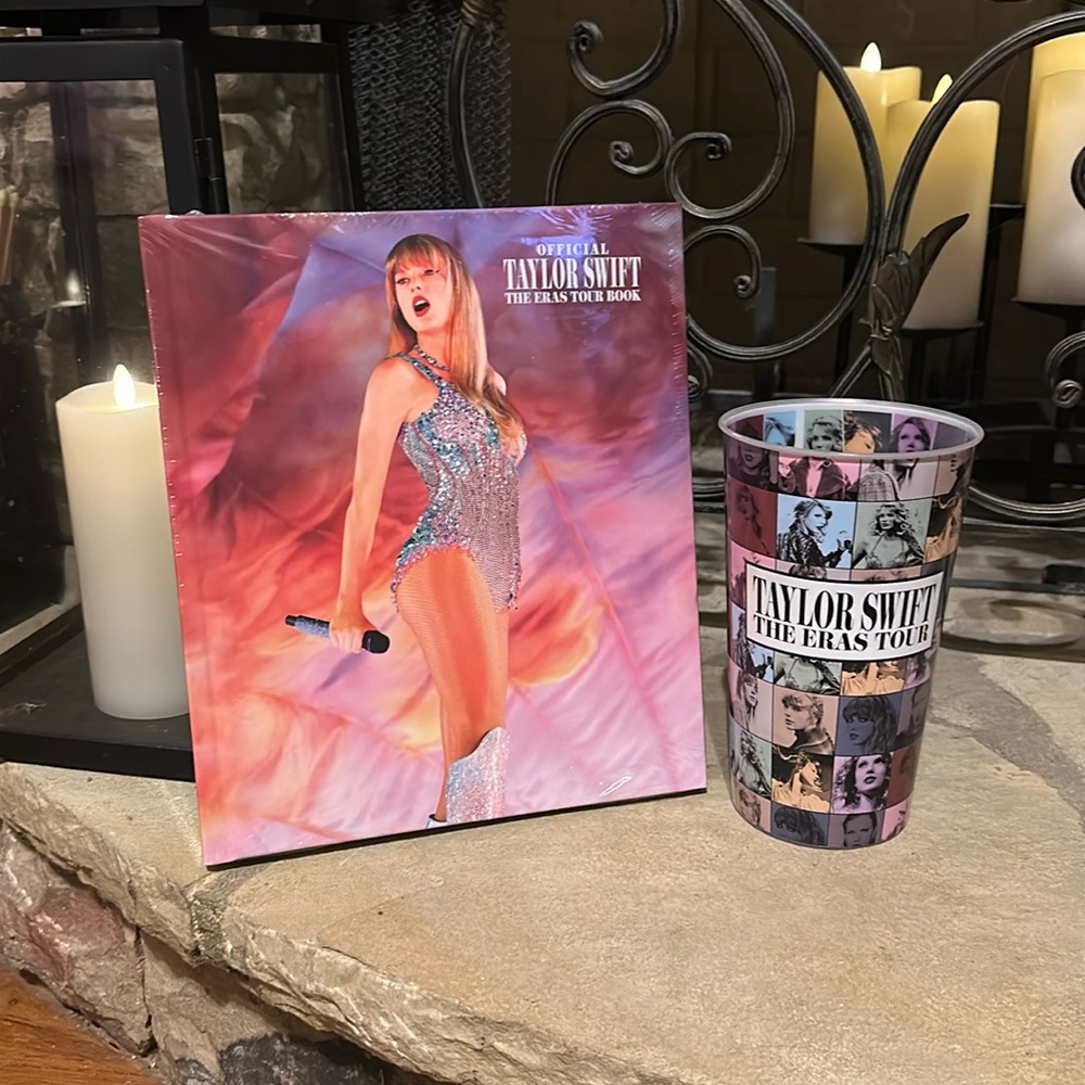 NWT Taylor Swift Eras Tour Official Book and Plastic Taylor Swift Cup